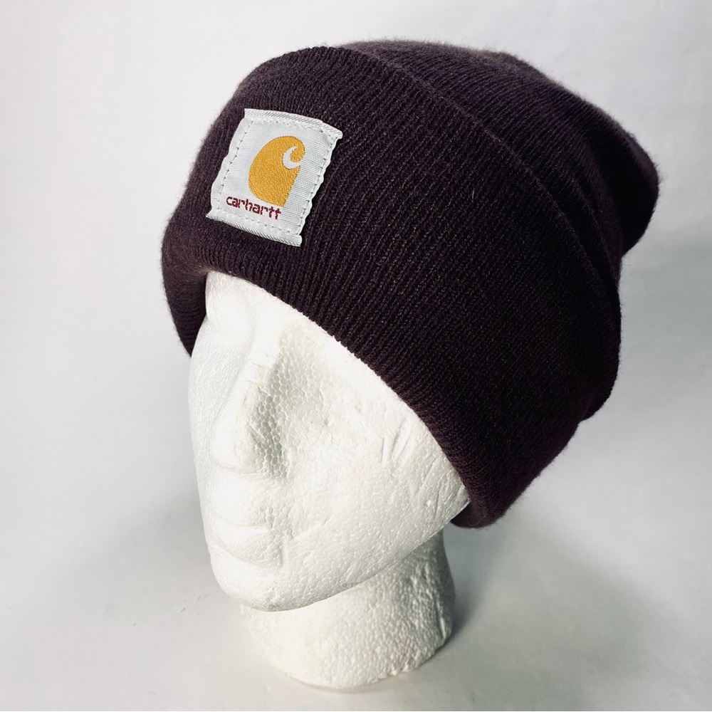 Carhartt Classic Dark Purple Knit Foldover Cuff Beanie Hat - Unisex